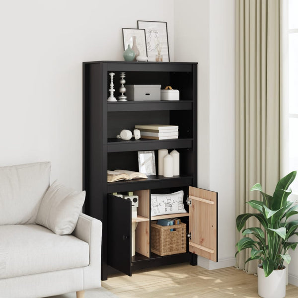 Schwarzer Schrank Virgil 80x35x154cm (Kiefer)