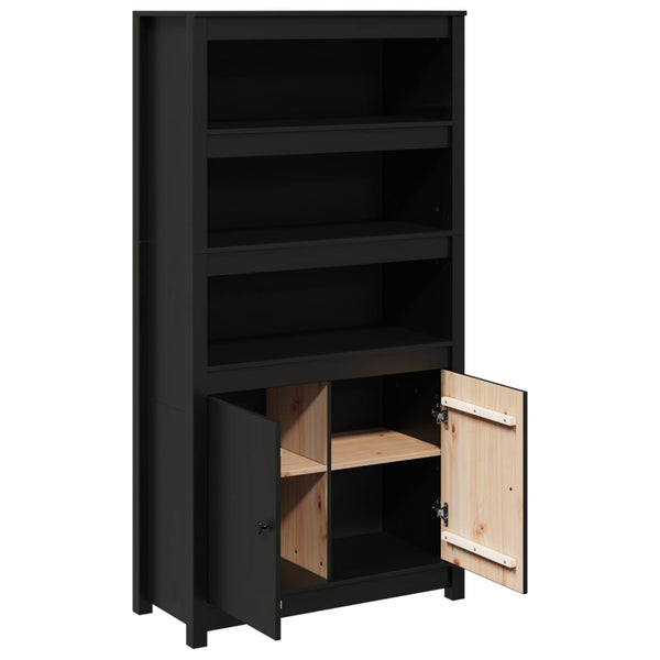 Schwarzer Schrank Virgil 80x35x154cm (Kiefer)
