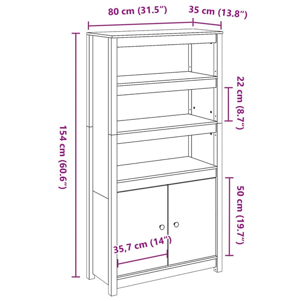 Schwarzer Schrank Virgil 80x35x154cm (Kiefer)