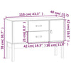 Graues Sideboard Hassaina 110x40x78cm (Kiefer)