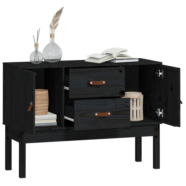 Schwarzes Sideboard Hassaina 110x40x78cm (Kiefer)