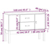 Schwarzes Sideboard Hassaina 110x40x78cm (Kiefer)