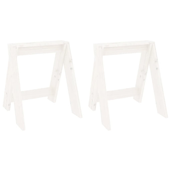 Weiße Hocker Wsewolod 40x40x45cm (2 Stk. Kiefer)