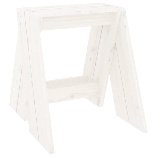 Weiße Hocker Wsewolod 40x40x45cm (2 Stk. Kiefer)