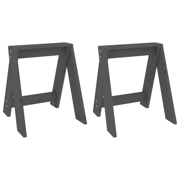 Graue Hocker Vrevolod 40x40x45cm (2 Stk. Kiefer)