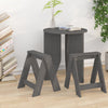 Graue Hocker Vrevolod 40x40x45cm (2 Stk. Kiefer)
