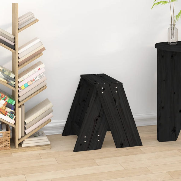 Schwarz Hocker Wrewolod 40x40x45cm (2 St. Kiefer)