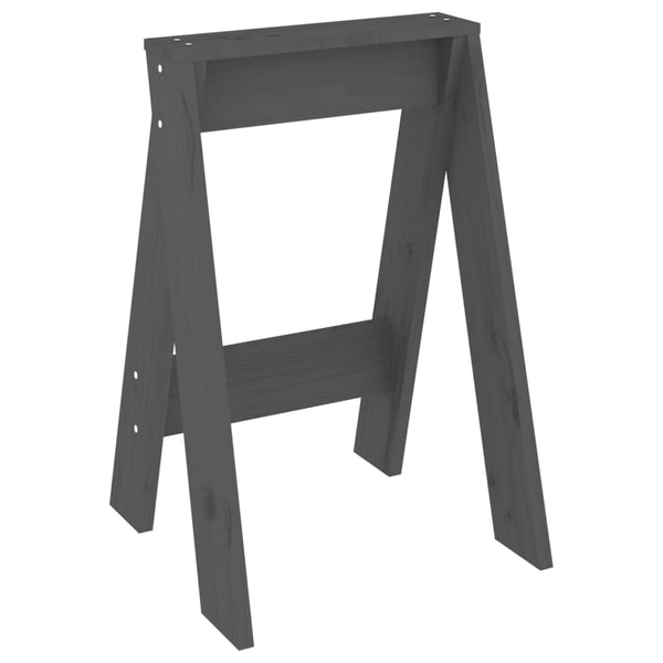 Graue Hocker Vrevolod 40x40x60cm (2 Stk Kiefer)