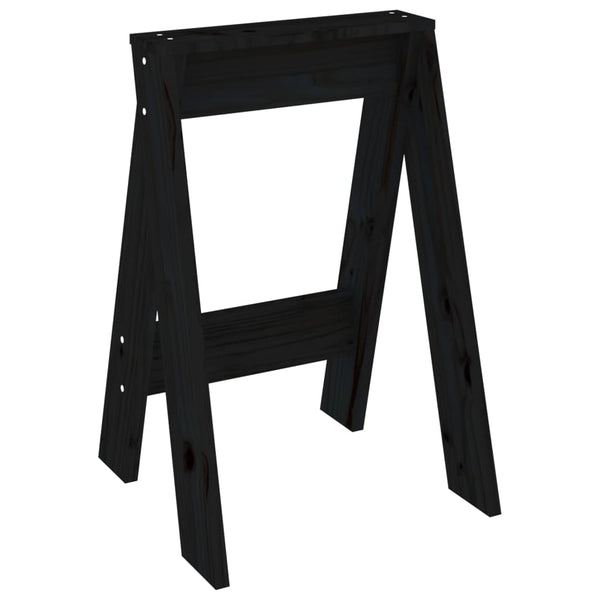 Schwarze Hocker Vrevolod 40x40x60cm (2 Stück Kiefer)
