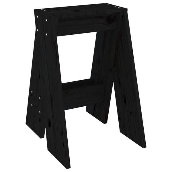 Schwarze Hocker Vrevolod 40x40x60cm (2 Stück Kiefer)