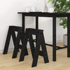 Schwarze Hocker Vrevolod 40x40x60cm (2 Stück Kiefer)