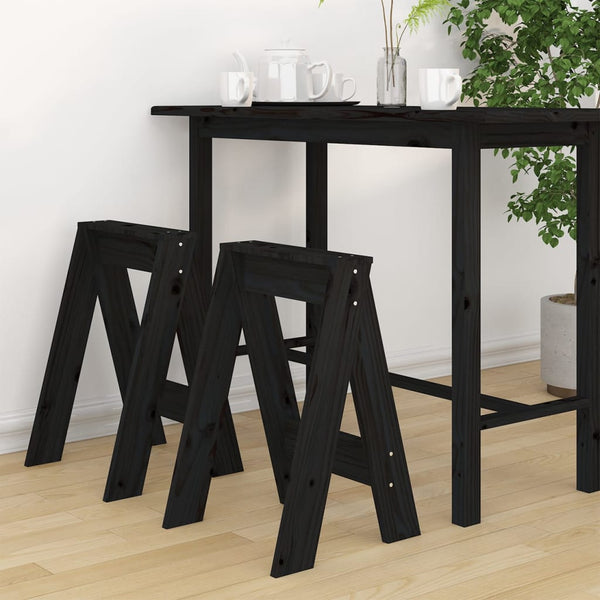 Schwarze Hocker Vrevolod 40x40x60cm (2 Stück Kiefer)