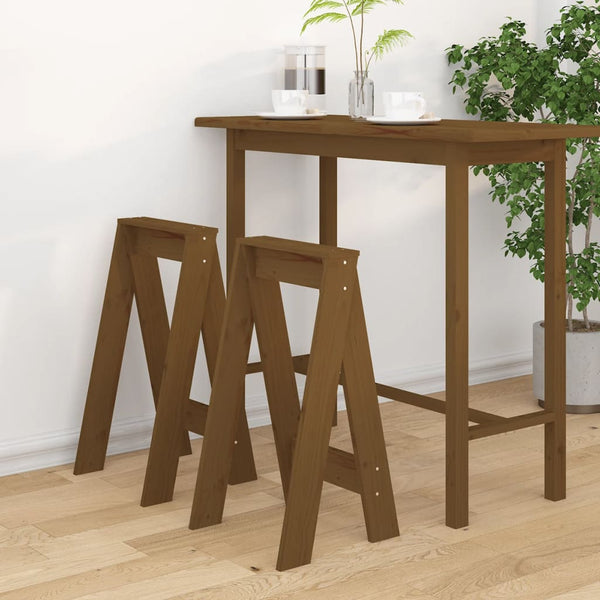 Honigbraune Hocker Vrevolod 40x40x75cm (2 St., Kiefer)
