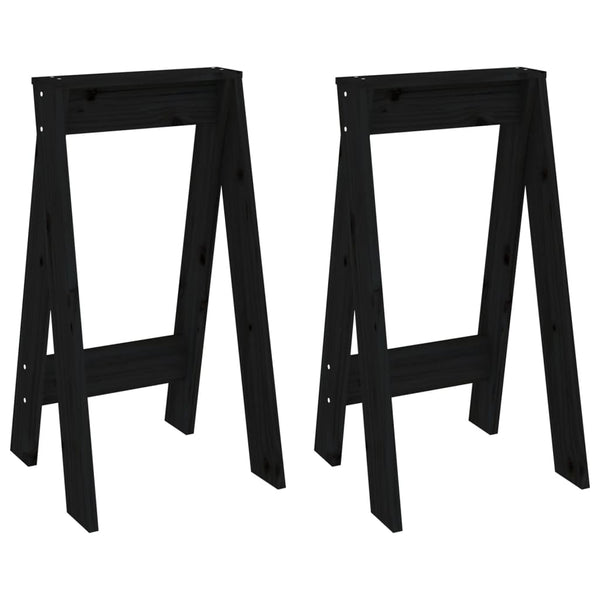 Schwarze Hocker Vrevolod 40x40x75cm (2 Stk Kiefer)