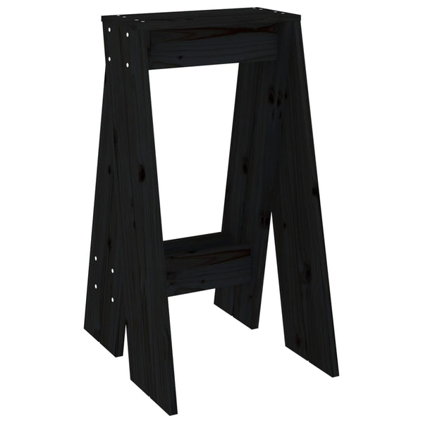 Schwarze Hocker Vrevolod 40x40x75cm (2 Stk Kiefer)
