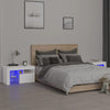 Weiße Nachttische Portocala 70x36,5x40cm (2 Stück mit LED-Beleuchtung)