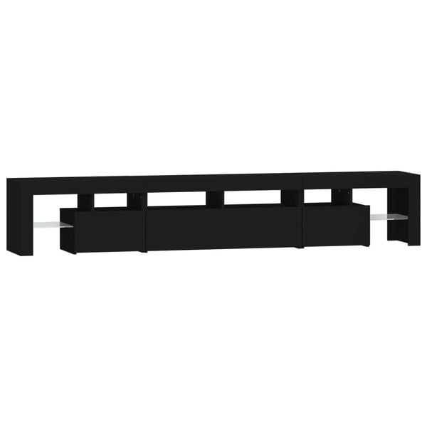 Schwarzes TV-Board mit LED-Beleuchtung Cinstantin 230x36,5x40cm
