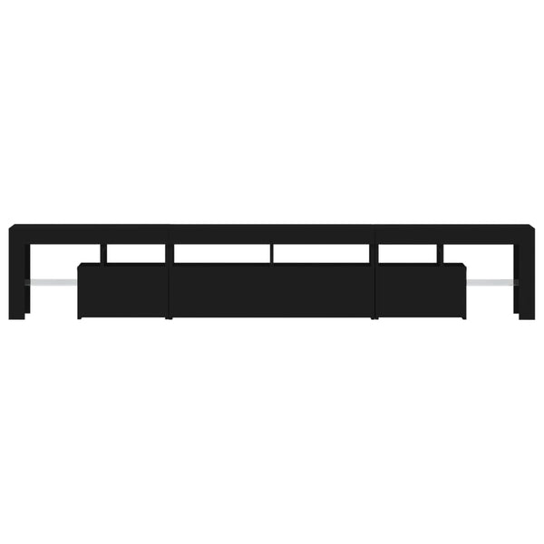 Schwarzes TV-Board mit LED-Beleuchtung Cinstantin 230x36,5x40cm