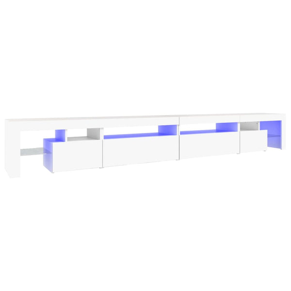 Weißer TV-Schrank mit LED-Beleuchtung Cinstantin 290x36,5x40cm