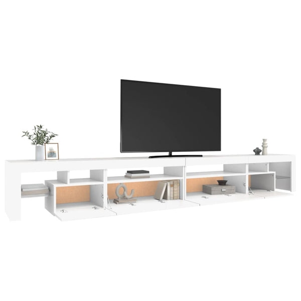 Weißer TV-Schrank mit LED-Beleuchtung Cinstantin 290x36,5x40cm