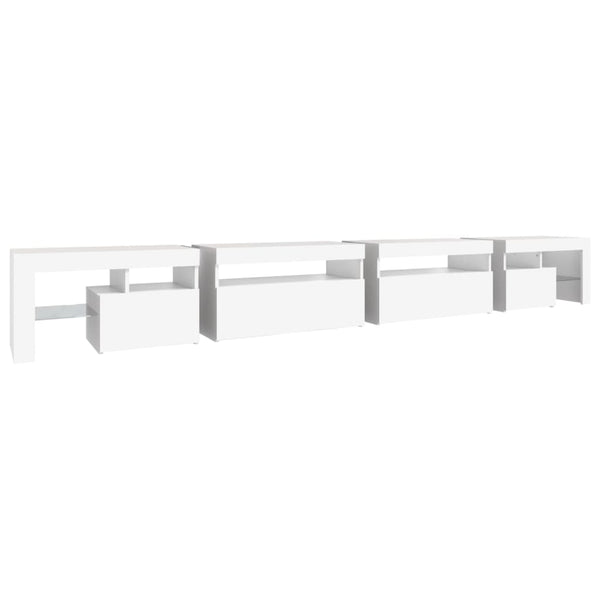 Weißer TV-Schrank mit LED-Beleuchtung Cinstantin 290x36,5x40cm