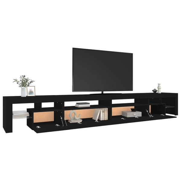 Musta tv-taso led-valoilla Cinstantin 290x36,5x40cm