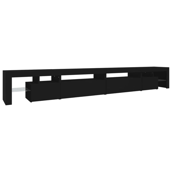 Musta tv-taso led-valoilla Cinstantin 290x36,5x40cm