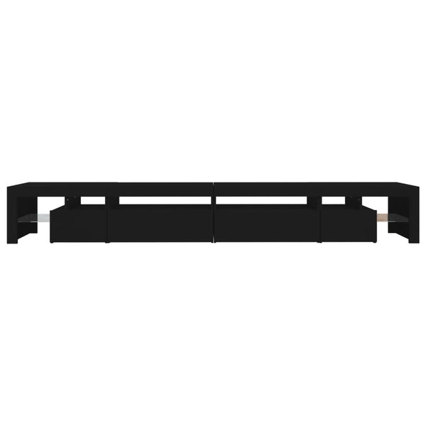 Musta tv-taso led-valoilla Cinstantin 290x36,5x40cm