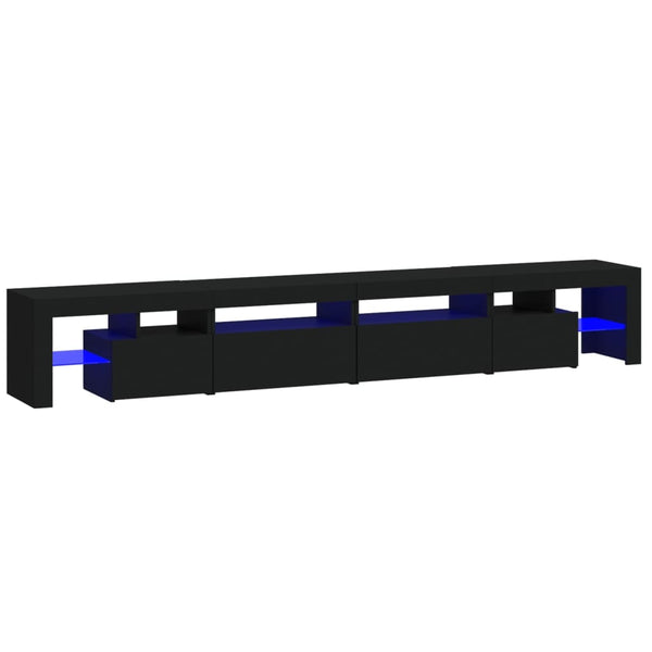 Schwarzes TV-Lowboard mit LED-Beleuchtung Cinstantin 260x36,5x40cm