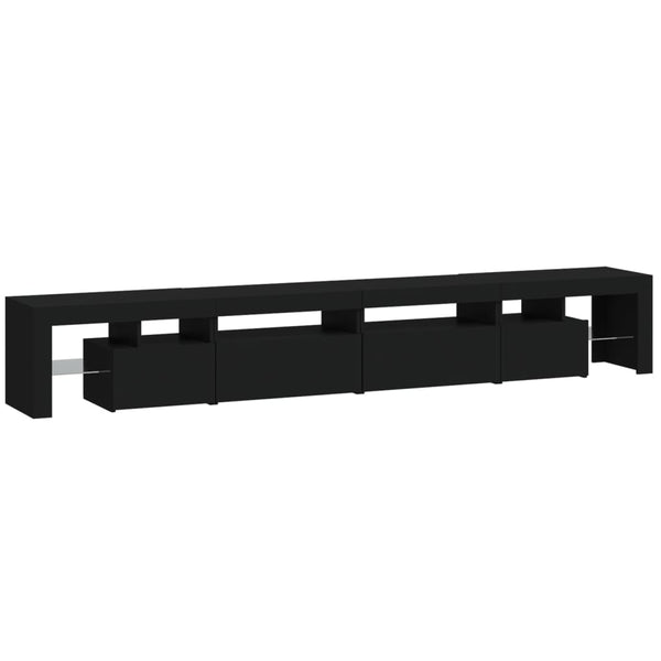 Schwarzes TV-Lowboard mit LED-Beleuchtung Cinstantin 260x36,5x40cm