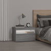 Harmaa yöpöytä led-valoilla Moncilo 60x35x40cm (sonoma)