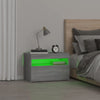 Harmaa yöpöytä led-valoilla Moncilo 60x35x40cm (sonoma)