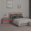 Harmaa yöpöydät Moncilo 60x35x40cm (2 kpl led-valoilla sonoma)