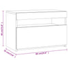 Harmaa yöpöydät Moncilo 60x35x40cm (2 kpl led-valoilla sonoma)