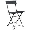 Schwarze klappbare Bistrostühle von Facred (4er-Set Polyrattan und Stahl)