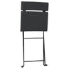 Schwarze klappbare Bistrostühle von Facred (4er-Set Polyrattan und Stahl)