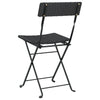 Schwarze klappbare Bistrostühle von Facred (4er-Set Polyrattan und Stahl)
