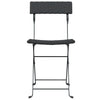 Schwarze klappbare Bistrostühle von Facred (6 Stück Polyrattan und Stahl)