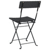 Schwarze klappbare Bistrostühle von Facred (6 Stück Polyrattan und Stahl)