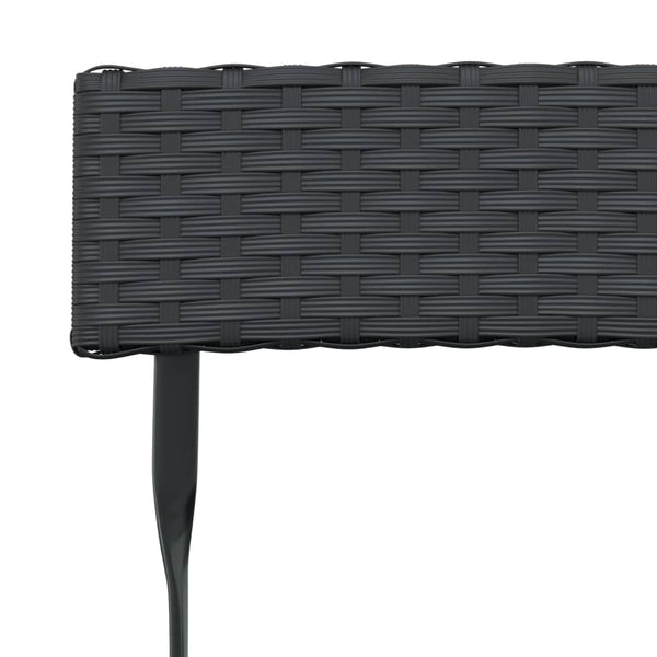 Schwarze klappbare Bistrostühle von Facred (6 Stück Polyrattan und Stahl)