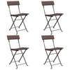 Braune klappbare Bistro-Stühle von Facred (4 Stück Polyrattan und Stahl)