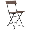 Braune klappbare Bistro-Stühle von Facred (4 Stück Polyrattan und Stahl)