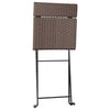 Braune klappbare Bistro-Stühle von Facred (4 Stück Polyrattan und Stahl)