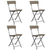 Graue klappbare Bistro-Stühle von Facred, 4 Stk. (Polyrattan und Stahl)