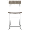 Graue klappbare Bistro-Stühle von Facred, 4 Stk. (Polyrattan und Stahl)