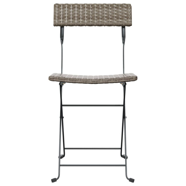 Graue klappbare Bistro-Stühle von Facred, 4 Stk. (Polyrattan und Stahl)