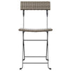 Graue klappbare Bistrostühle von Facred (6 Stück Polyrattan und Stahl)