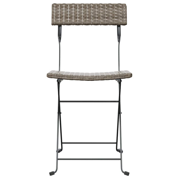 Graue klappbare Bistrostühle von Facred (6 Stück Polyrattan und Stahl)