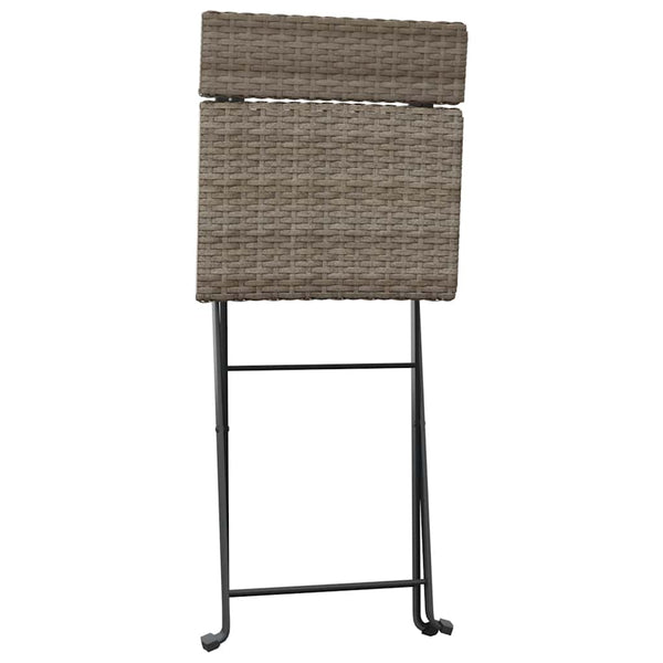 Graue klappbare Bistrostühle von Facred (6 Stück Polyrattan und Stahl)