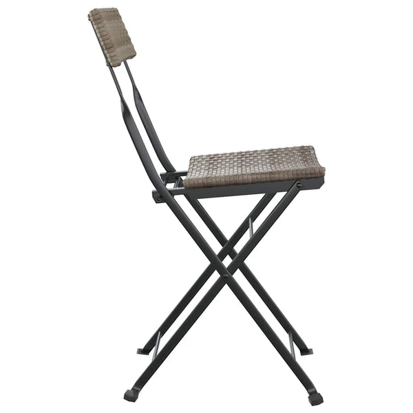 Graue klappbare Bistrostühle von Facred (6 Stück Polyrattan und Stahl)